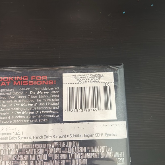 The Marine 3-Pack DVD Set Rated R Widescreen 20th Century Fox NWT - Picture 4 of 5